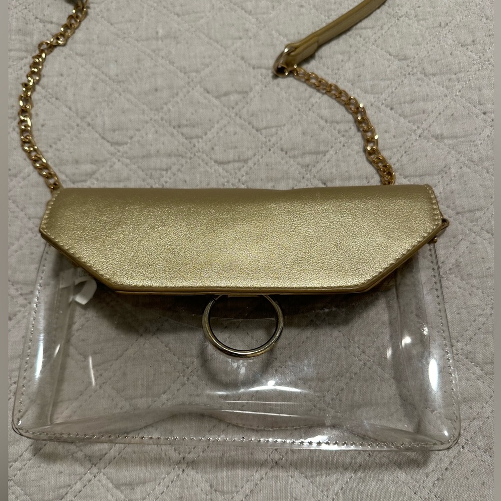 Clear & gold stadium approved bag
